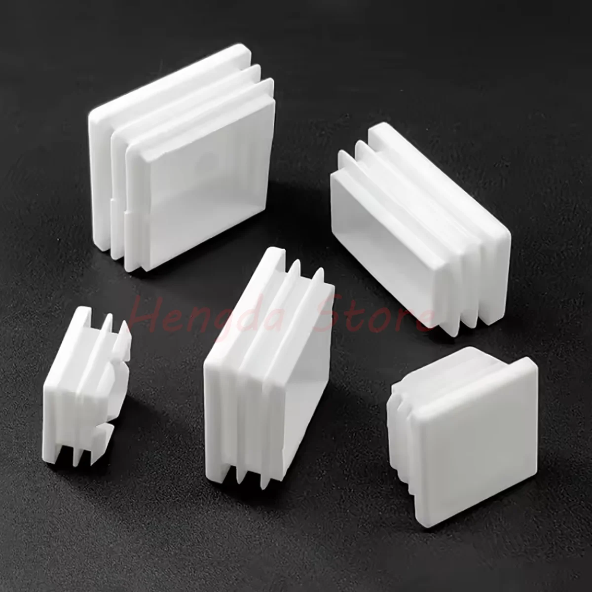 Square/Rectangle Plastic White Blanking End Cap Tube Pipe Inserts Plug Bung Cover Steel Table Chair Leg Feet Pad Width 10-100mm image 5