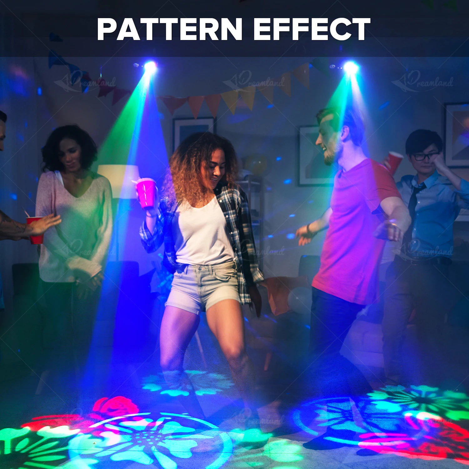 MOKA Home Party Light RGB Led Laser Pattern Strobe Remote DMX Disco Lighting for Wedding Birthday Party