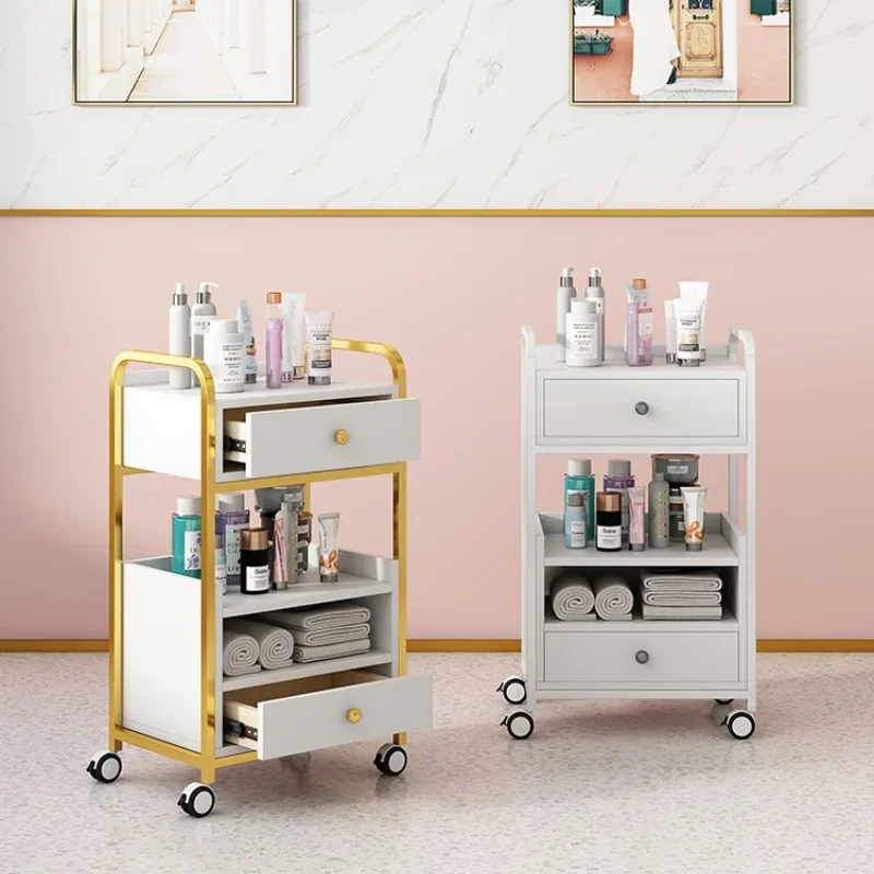 Barber Station Salon Trolley Units Serving Hairdressing Beauty Salon Tray Drawer Trolley Business Carrello Attrezzi Furniture