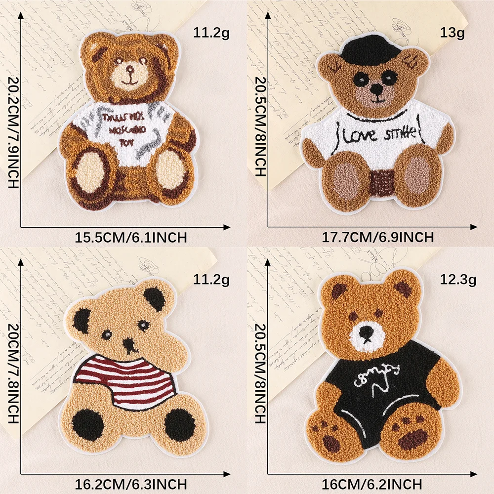 

Cartoon Bear Clothing Patch Stickers Embroidered Seal Tongue Cloth logo Decoration Velcro Patches Backpack Patches For Clothes