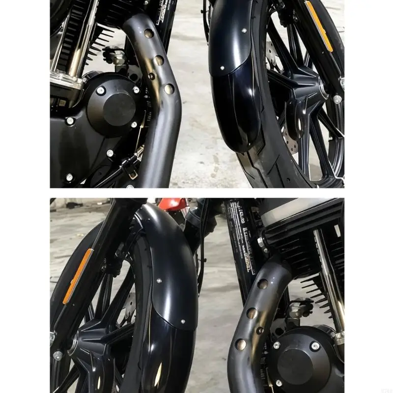 M76E Road Use Kotflügelverlängerung vorne für XL883 XL1200 Motorräder, glänzendes schwarzes ABS 30 Kantenverlängerung mit – Detail 4