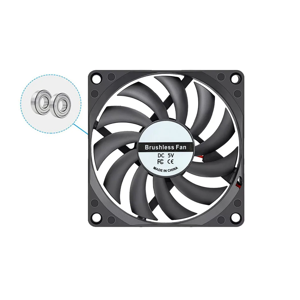 DC 5 V 12 V 24 V 8 cm bürstenloser Dual-Ball-Lüfter 8010 80 mm axialer PC-Kühlerlüfter 80 x 80 x 10 mm Computergehäuse CPU-Kühlerlüfter