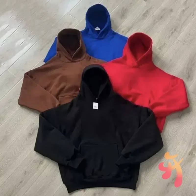 Hiphop Street Winter Kanye Season Hoodies Cotton Thickened Double-layer Blank Hooded Sweatshirts Casual Loose Men Women Hoodys