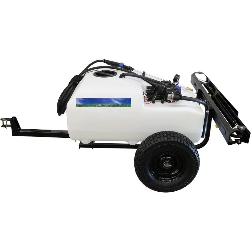 

36-Gallon Premium Pull-Behind Trailer Broadcast Sprayer - 10ft Swath, 3.0GPM, 60PSI Max