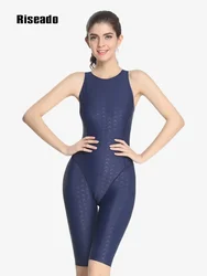 Riseado Boyleg One Piece Swimsuit Women's Swimwear Racerback Bodysuit Slim Solid Rashguard Sporty Swimming Suit For Young Girls