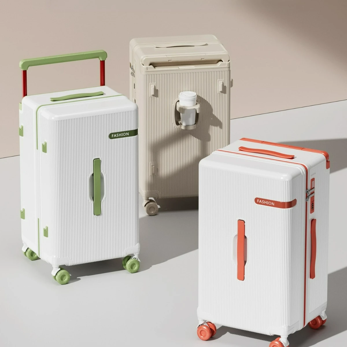 

New Wide-handle Multi-functional Travel Suitcase Zippered Combination Lock Suitcase Rolling Luggage Case