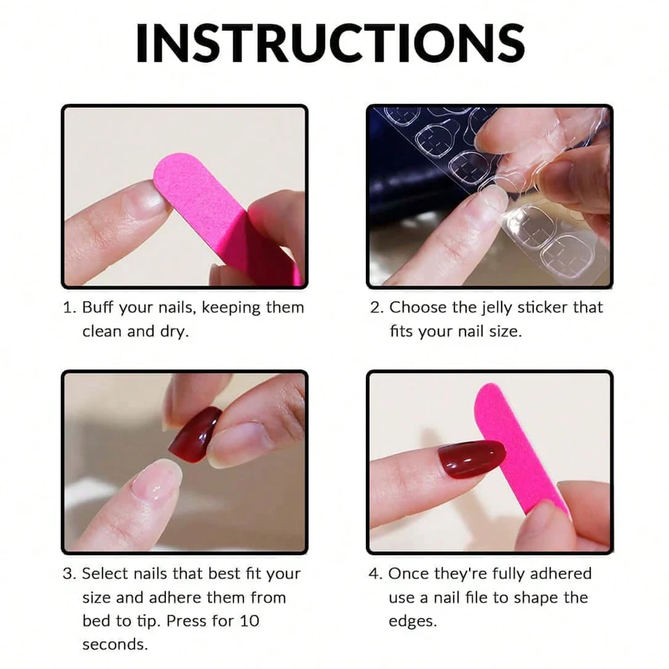 24 piezas de uñas postizas rosadas brillantes, cuadradas medianas, elegantes, cobertura completa, para mujeres modernas 5