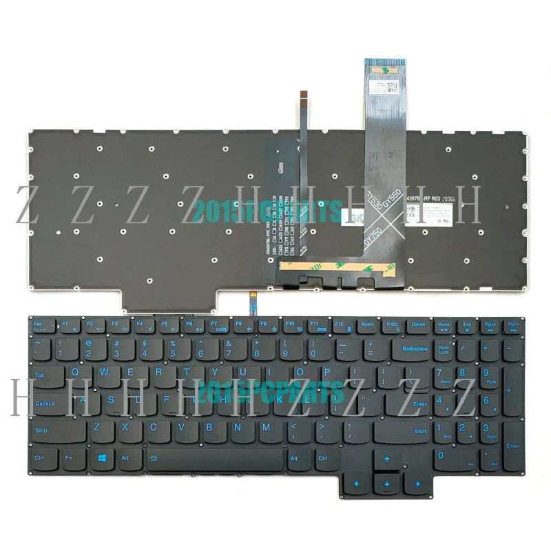 

Z New For Lenovo Ideapad Gaming 3-15ARH05 3-15IMH05 Keyboard US Backlit BLUE Chracters