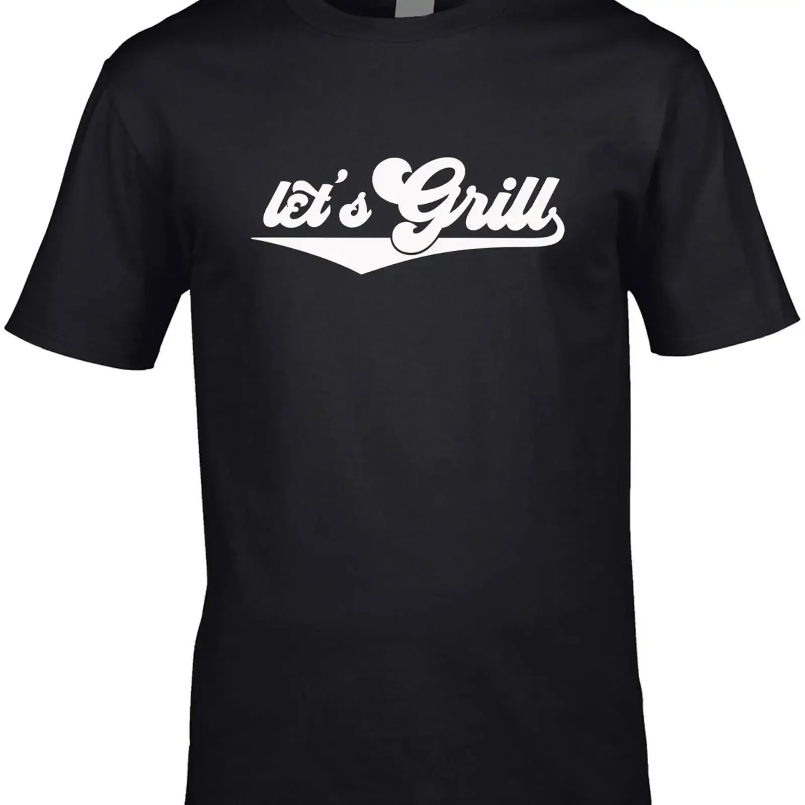 Let's Grill Herren T Shirt Lustig BBQ Grillen Sommer Garten Party Koch Feuer vintage Washed fashion Comfortable Stretched
