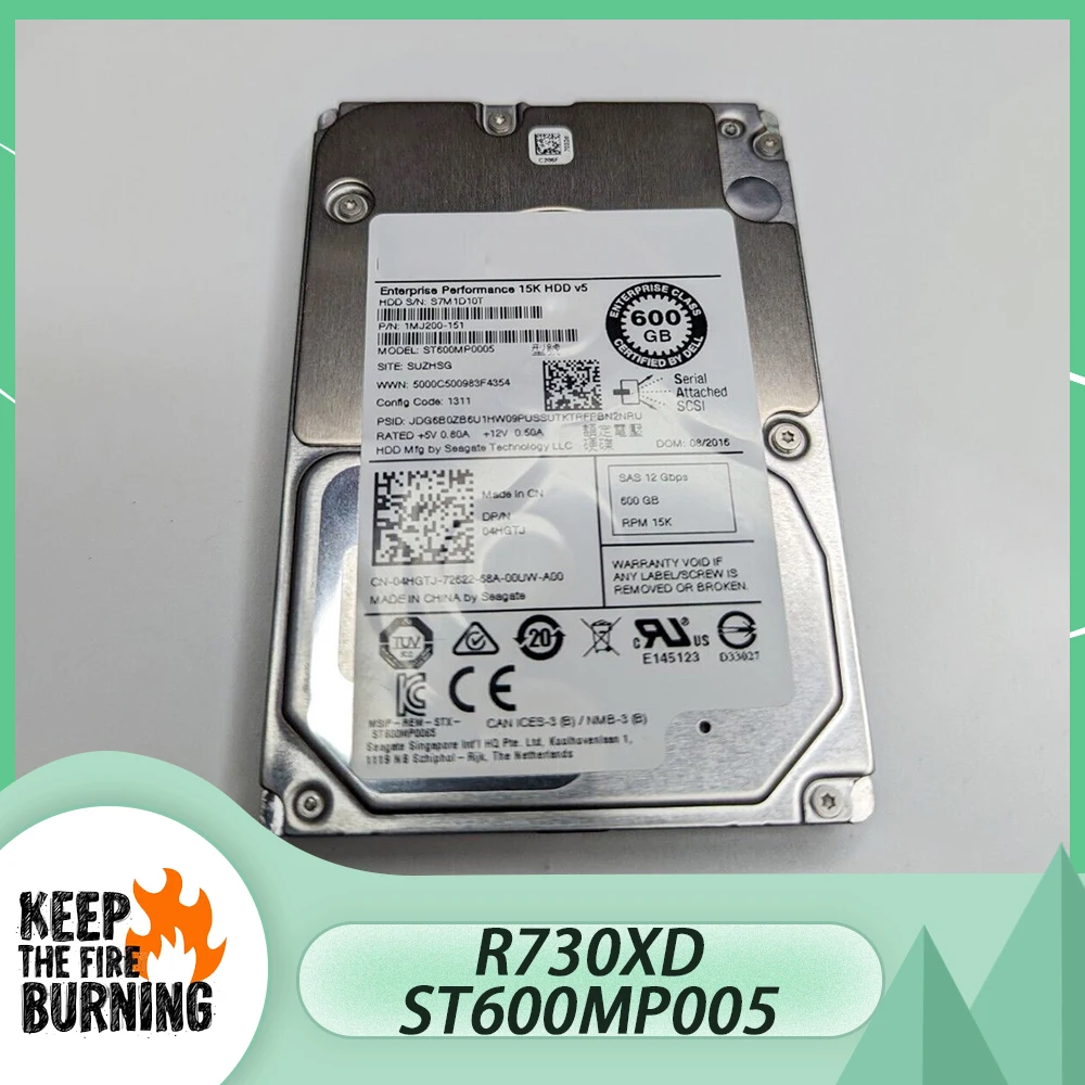 For DELL HDD R530 R630 R730XD 600G 15K SAS 2.5'' ST600MP005 Hard Disk