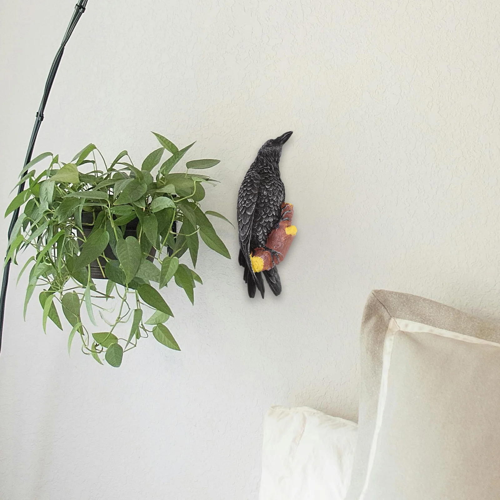 

Realistic Crow Statue Resin Vintage Halloween Decor Spooky Garden Crows Ravens Wall Desktop Mantel Decoration Halloween Birds