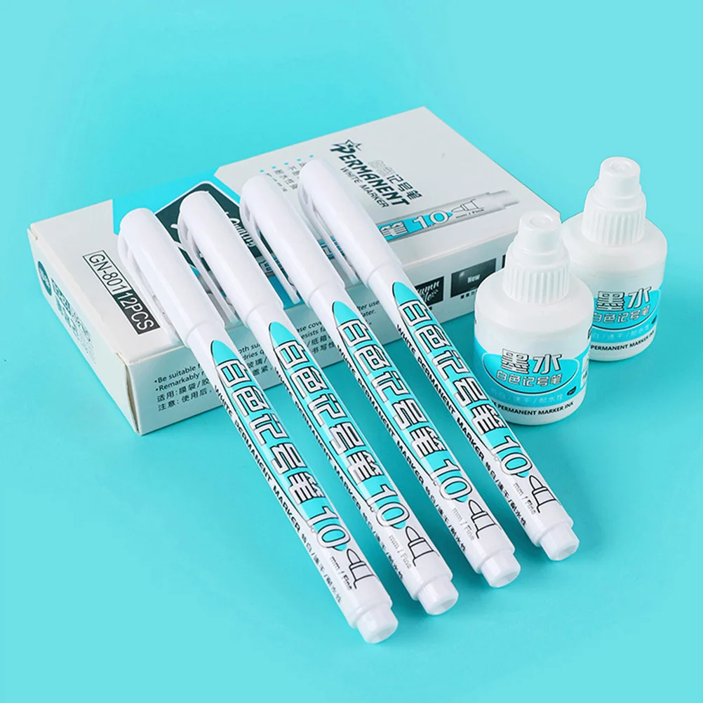 

12 шт. портативные водонепроницаемые ручки для рисования эргономичный дизайн для различных материалов цветные маркеры для граффити белый белый маркер для краски