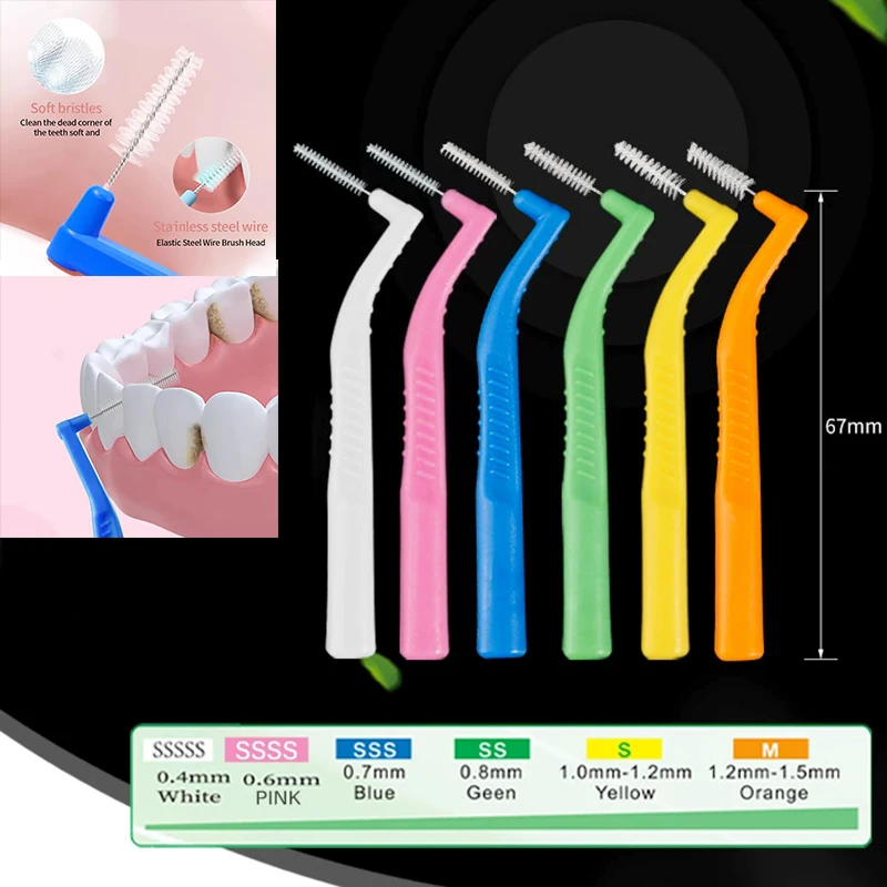 

5pcs Interdental Brush For Dental Orthodontics Clean Between Teeth Cleaning Tools Soft Mini Brush With Dust Cover