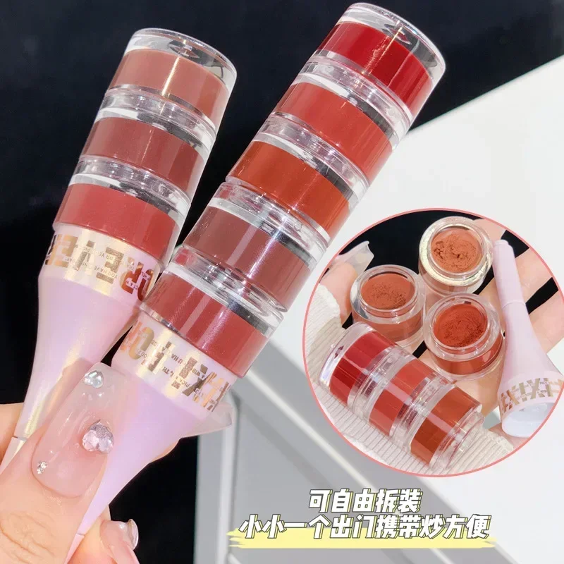 XIXI Lipstick Set Tri-Colour Lip Cream Matte Velvet Lip Gloss Korean Makeup Profesional Longwear Nude Lip Mud Private Label