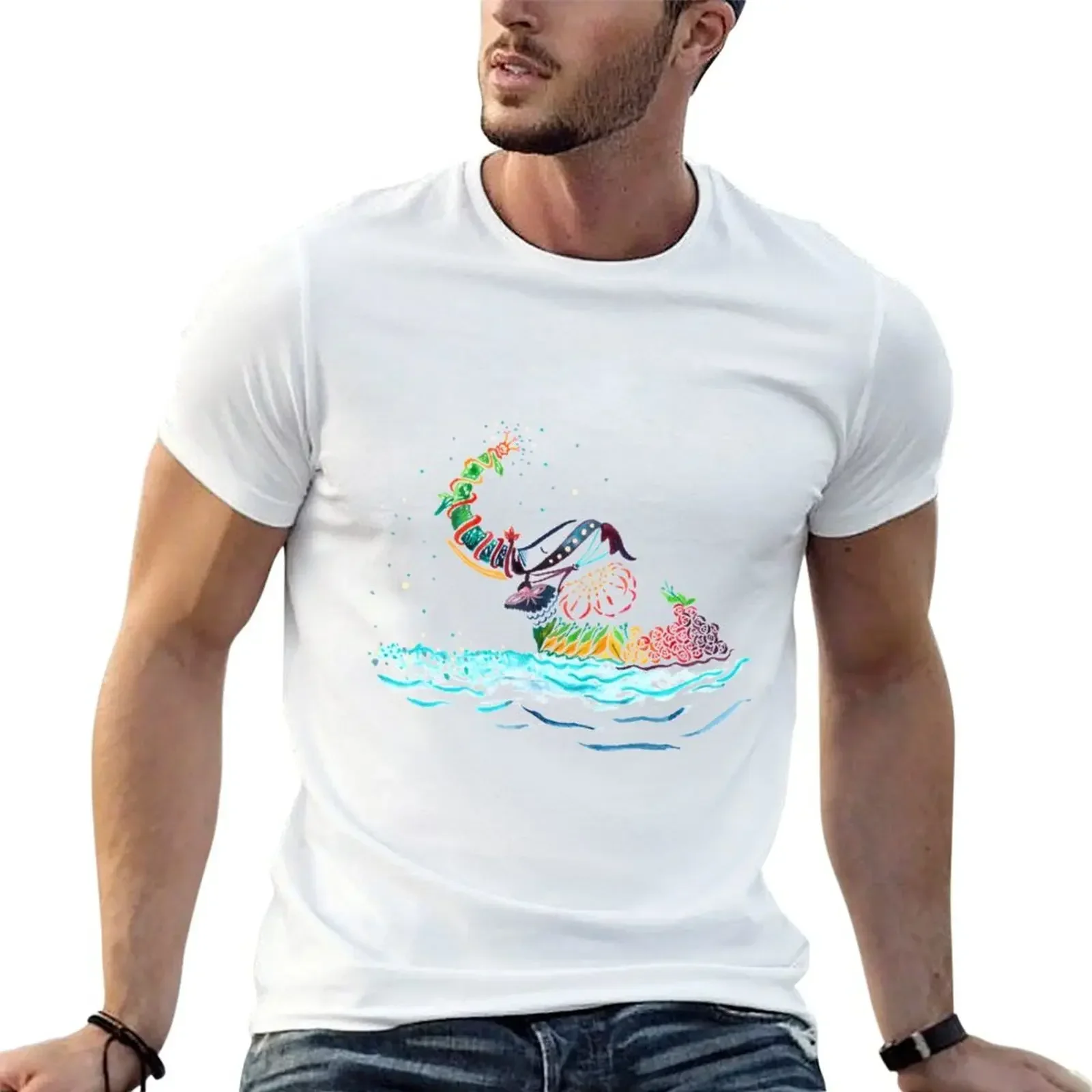 

Cute Rainbow Elephant T-Shirt Aesthetic clothing quick-drying oversized graphic tee oversized t shirts for men