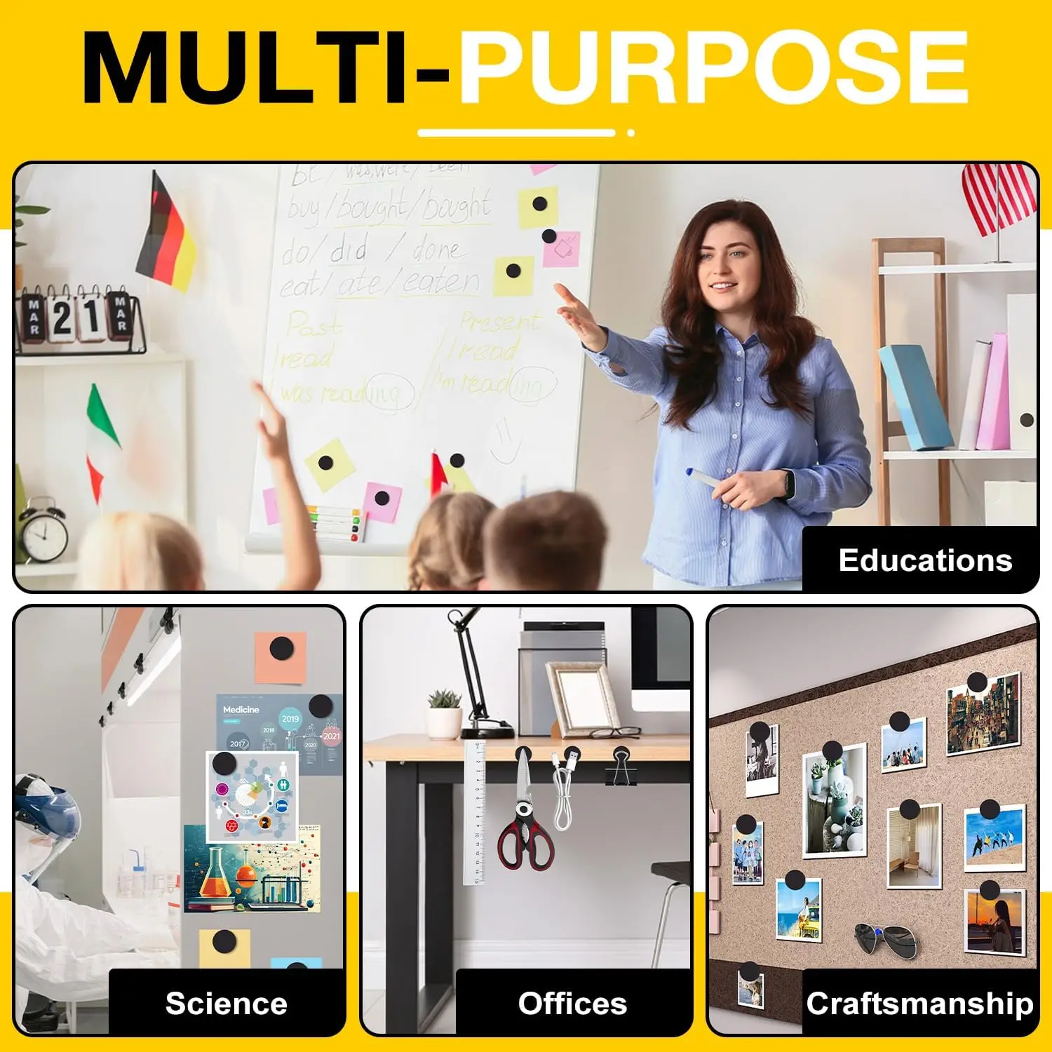 50-500 قطعة ورقة نقطة مغناطيسية مربعة مستديرة ذاتية اللصق ملصق مغناطيسي لمكتب الثلاجة المنزلية ملصقات ناعمة يدوية الصنع #5