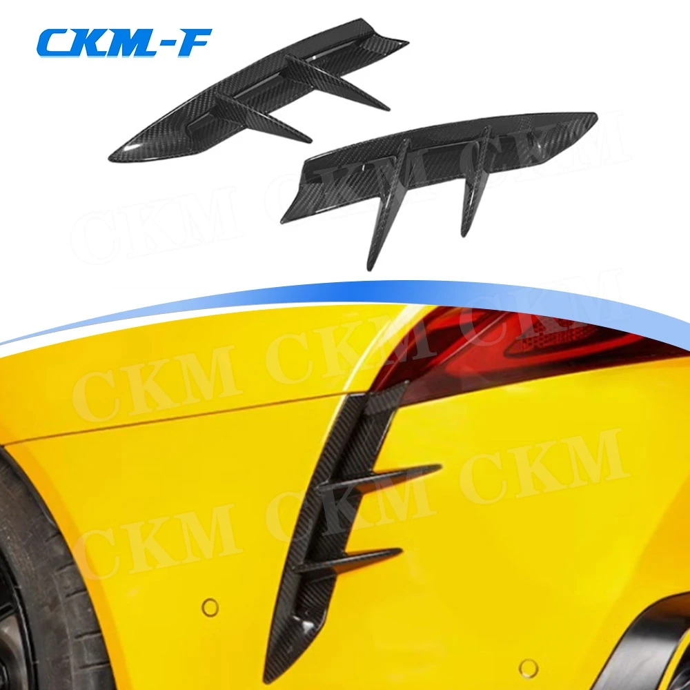 

for Toyota SUPRA A90 A91 2019-2024 Real Carbon Fiber Rear Bumper Fins Vent Trims Decoration FRP Rear Bumper Spoiler Canards