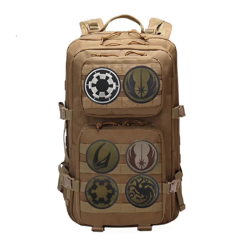 Planet Jedi Order The Mandalore Bounty Hunter Boba Fett Emblem besticktes Armband mit Klettverschluss für Kleidung