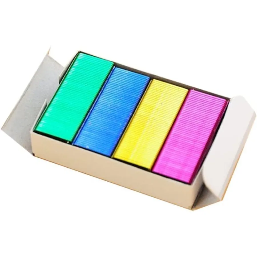 800 Stück Mini-Farbheftklammern, DIY-Shop-Hefter, Nachfüllungen, Standard-Buchheftklammer, Mini-Farbheftklammern, Büro- und Schulbedarf, 12 6 mm