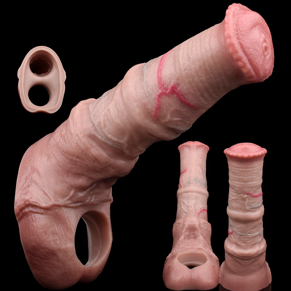 SXXY Cock Ring Penis Sleeve Skin Feel Dildo Sheath насадка на член Hollow Dildo Sex Toys For 18+ Men Delay Ejaculation Adult Toy view 6