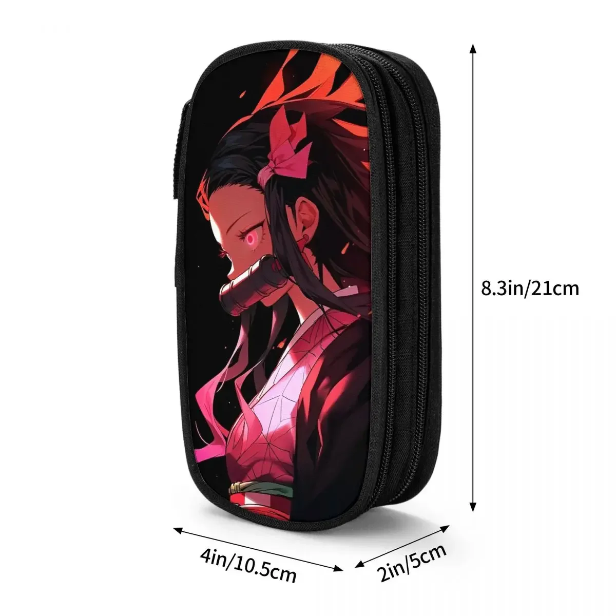 Piórniki anime Demon Slayer Lovely Nezuko Kamado Pen Holder Bag Large Storage Students School Cosmetic Pencil Pouch