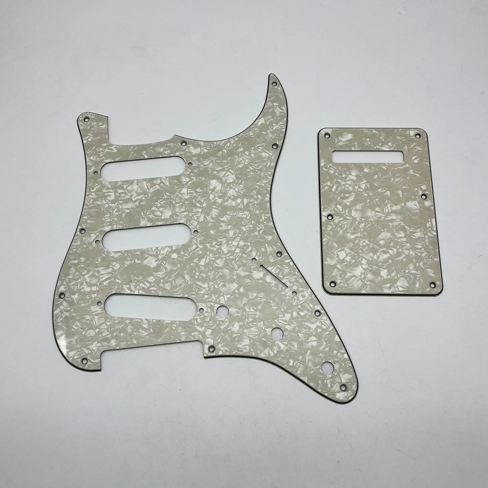 Classic SSS Electric Guitar Plastic Pickguard Back Plate Tremolo Cover For ST Guitar,Natural Wood Guitar Parts Accessories