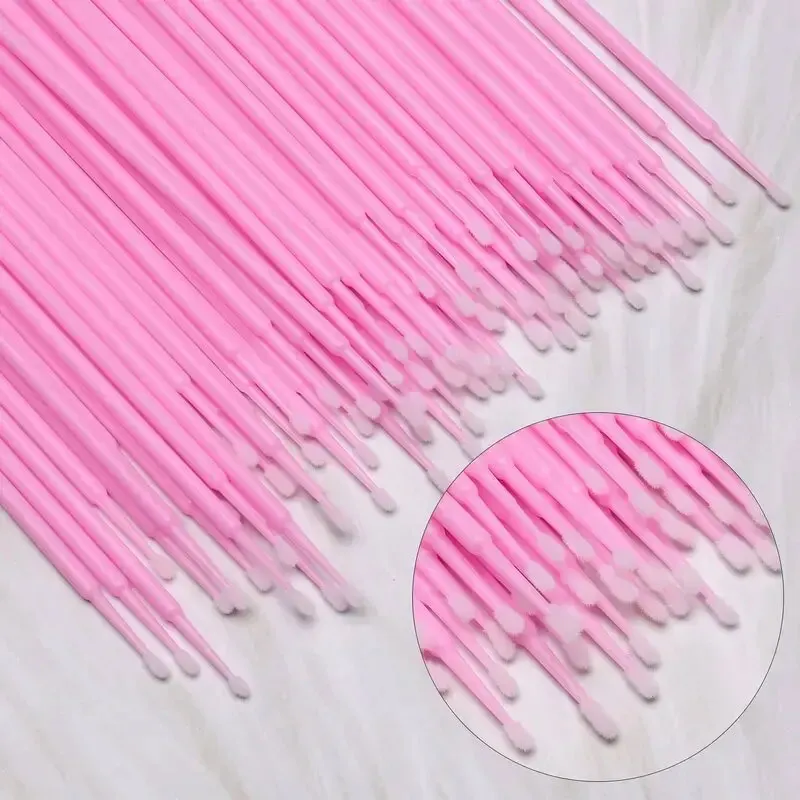 Disposable Miniature Mascara Brush for Makeup, Cleaning and Compatible Personal Care Pink