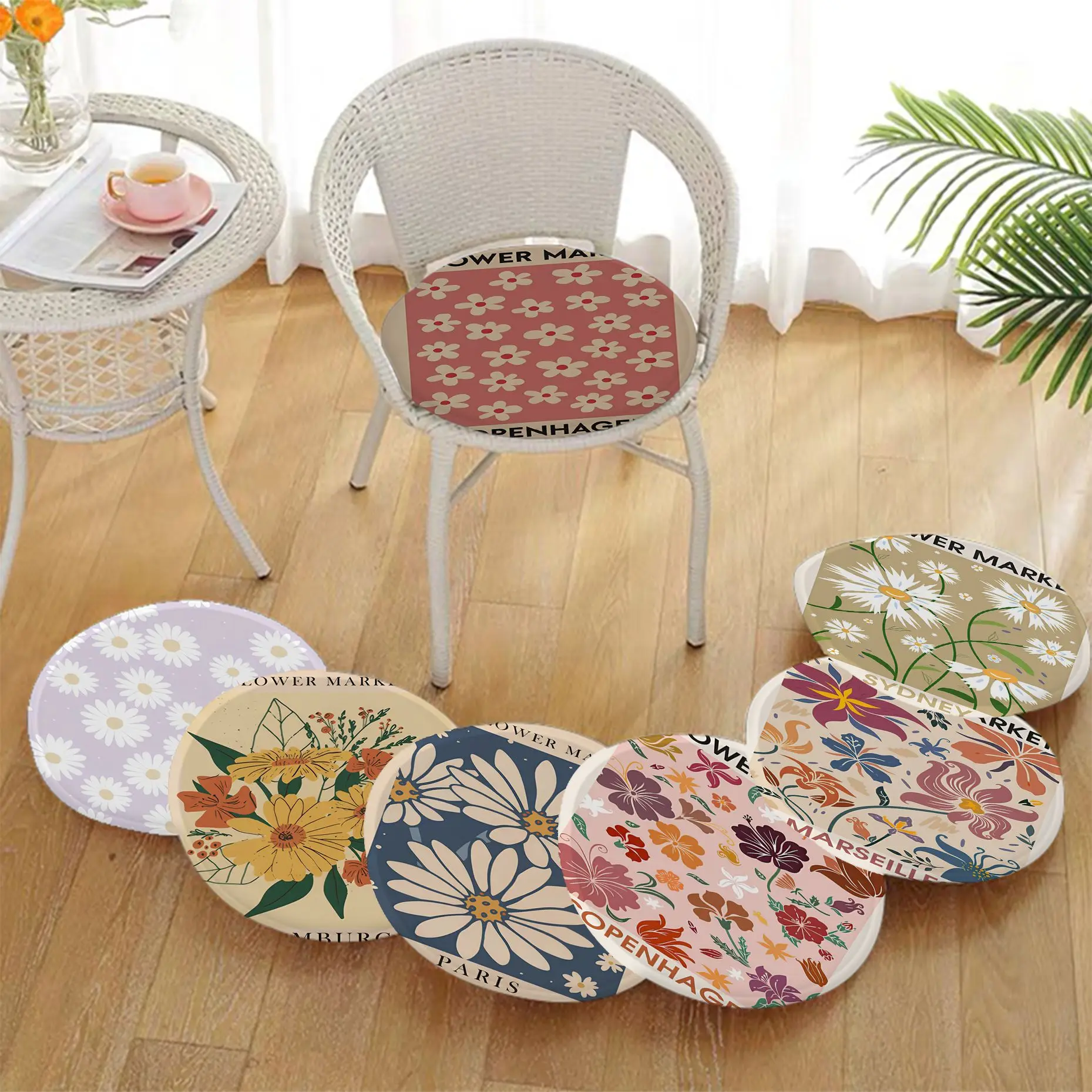 

Flower Market Matisse Wall Art Square Chair Mat Soft Pad Seat Cushion For Dining Patio Home Office Indoor Outdoor Stool Seat Mat