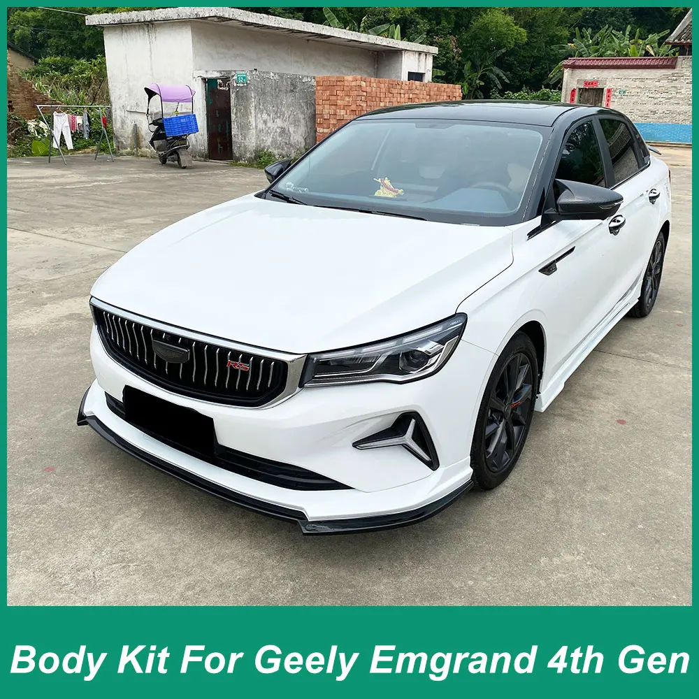 Geely Emgran 바디 키트, 4 세대 전면 후면 왼쪽 오른쪽 스포츠용, 소형 서라운드 PP 소재, 전신 디퓨저 스포일러, 블랙 테일