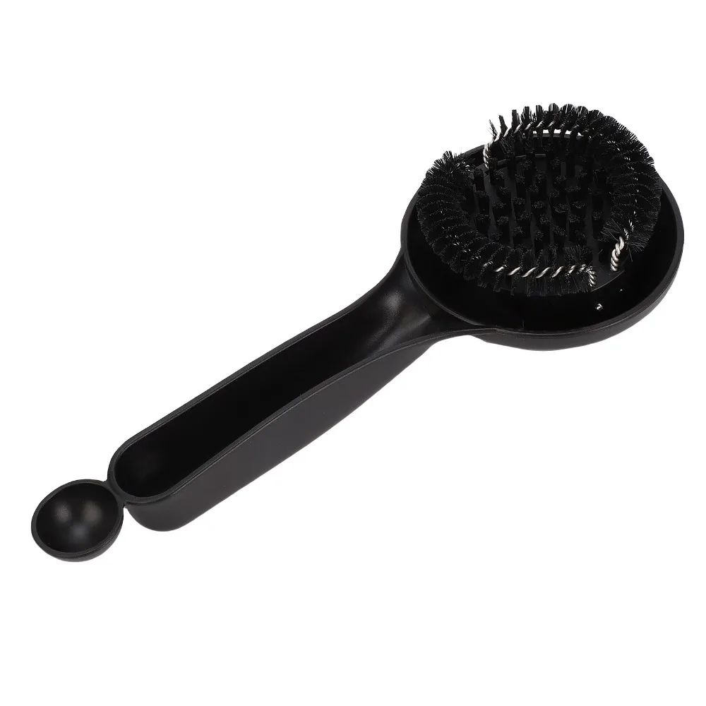 Nylon Bristle Coffee Machine Cleaning Brush Long Handle Curved Head Coffee Machine Grouphead Brush Anti Splash Water Deflector