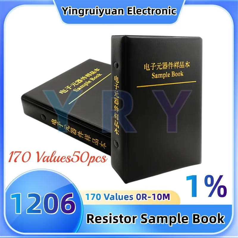 1206 Chip Resistor Sample book 50pcs Set Assortment 1%SMD  170 Values50pcs 0R-10M Sample Book  Resistor Sample book