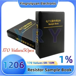 1206 Chip Weerstand Monster Boek 50 Stuks Set Assortiment 1% Smd 170 Values50pcs 0R-10M Monster Boek Weerstand Monster Boek
