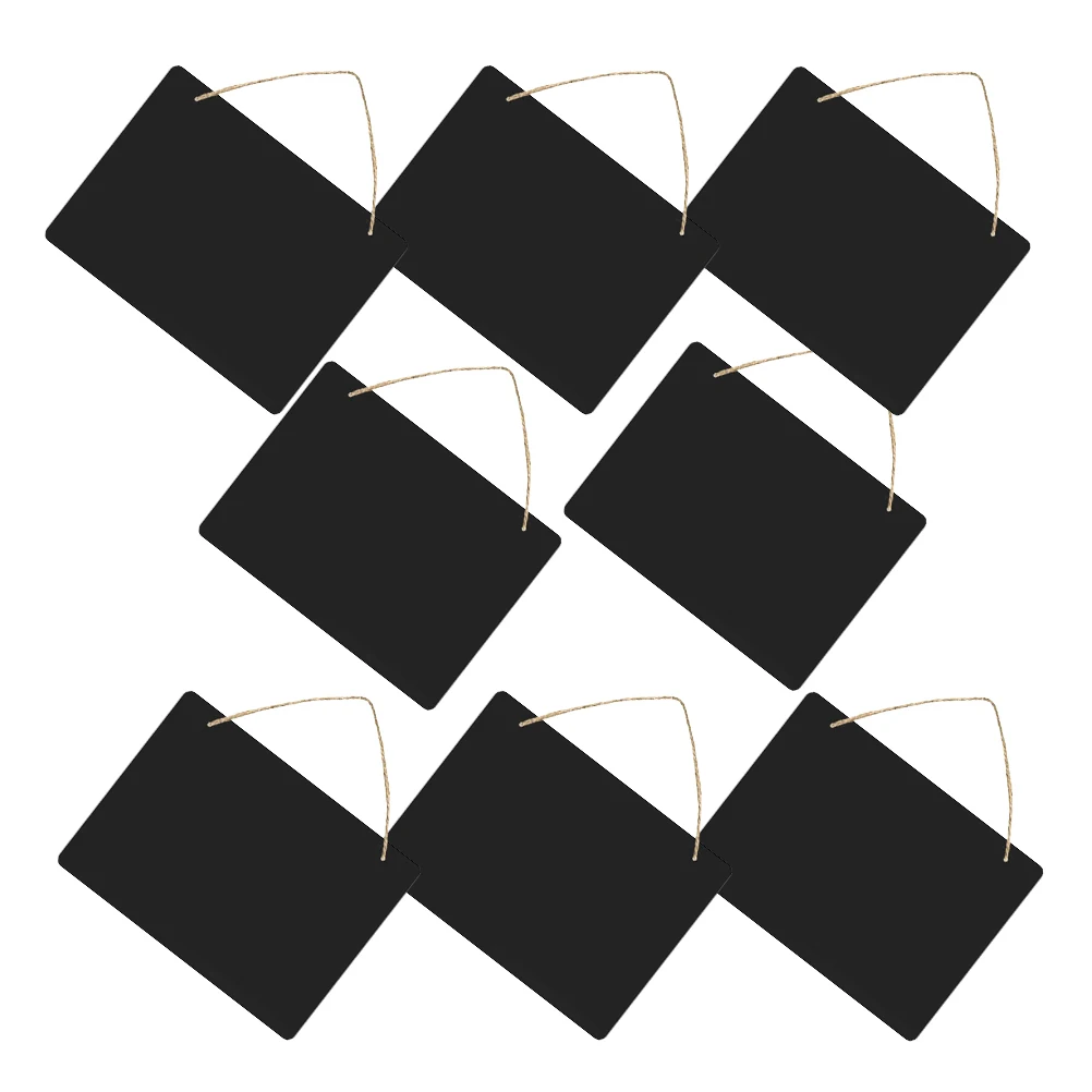 

8pcs Small Blackboard Chalk Signs Hanging Decorative Wood Message Boards Double Sided Price Tags Flower Store Labels