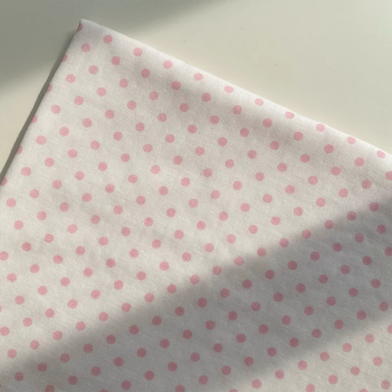 

140cm*50cm Pure Cotton Fabric Pink Polka Dots Suitable For Handmade DIY Sleepwear Home Wear Fabrics