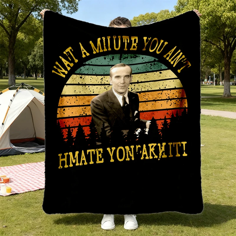 Wait A Minute You Ain't Heard Nothin' Yet Retro Sunset Soft Blanket - Vintage Film Quote Comfy Blanket