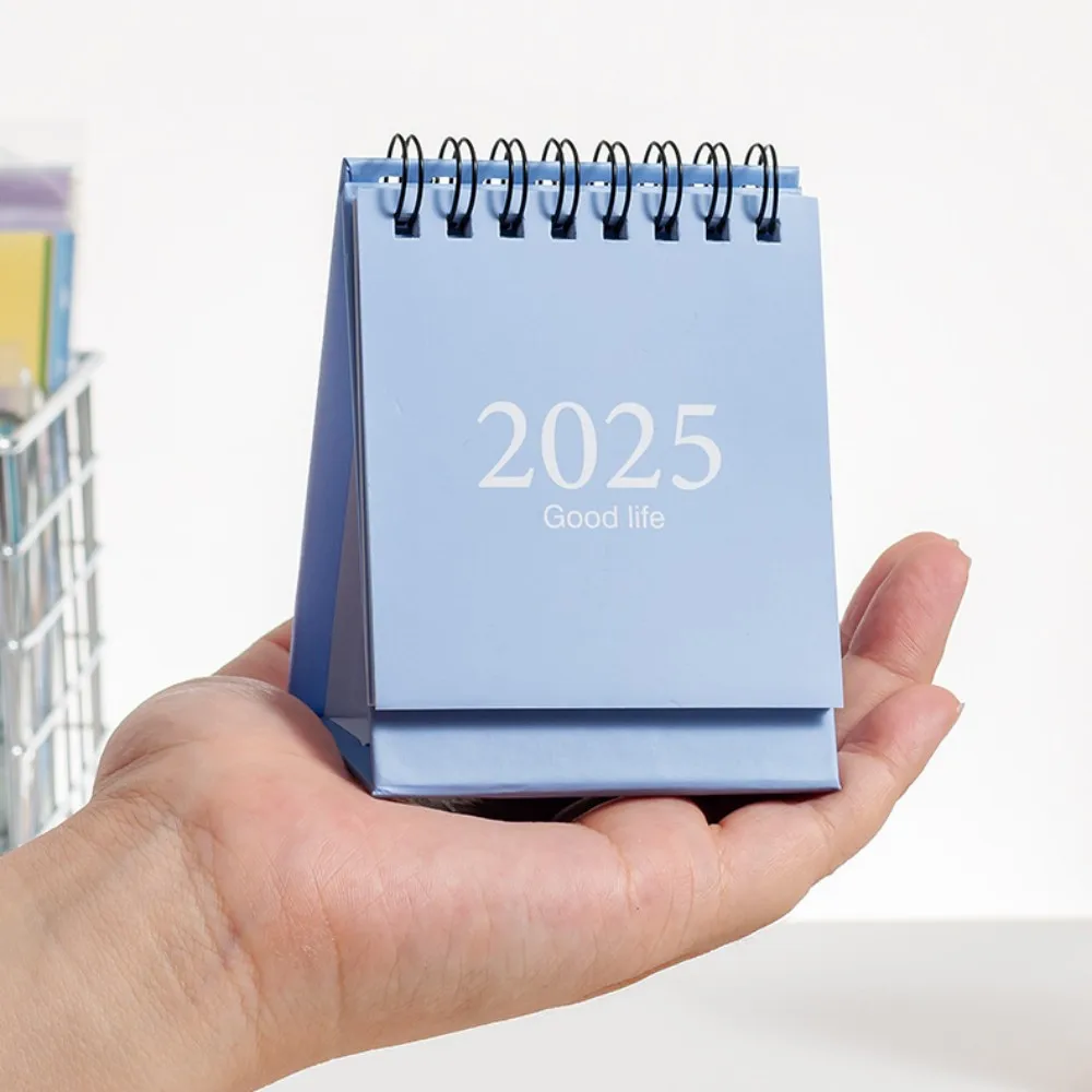 2024 2025 English Mini Desk Calendar Office Stationery Supplies Desktop Calendar With Stickers Daily Memo Calendar Planner