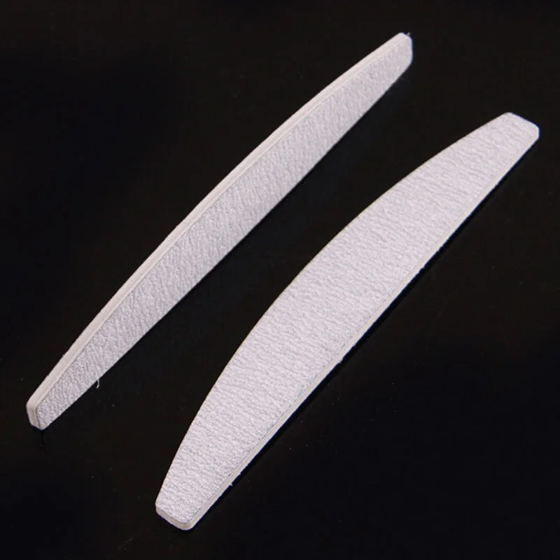 5PCS  Grey Nail Files Sanding 100/180 Curve Banana for Nail Art Tips Manicure Tools