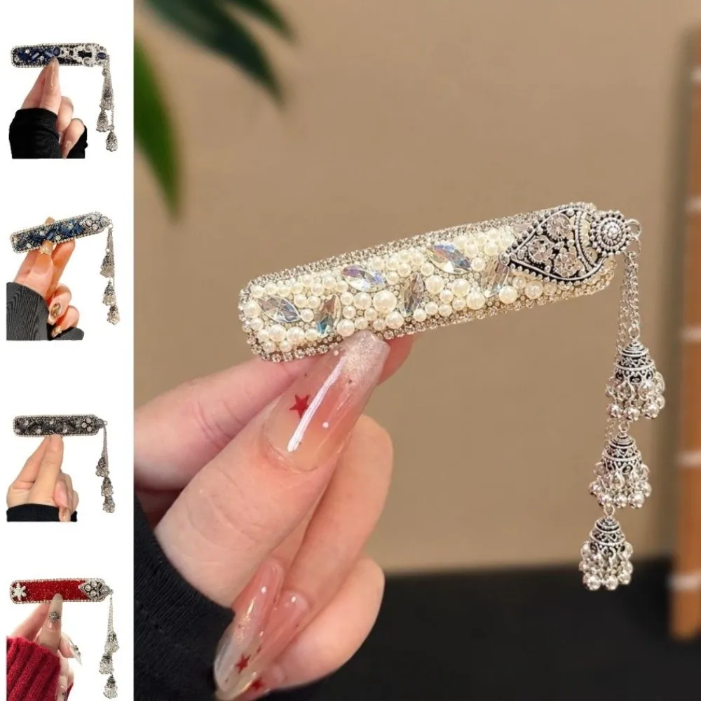 Matching Accessorie Alloy Ethnic Hair Clip Tassel Shiny Bell Hairpin Vintage Retro Hair Barrette Daily Wear