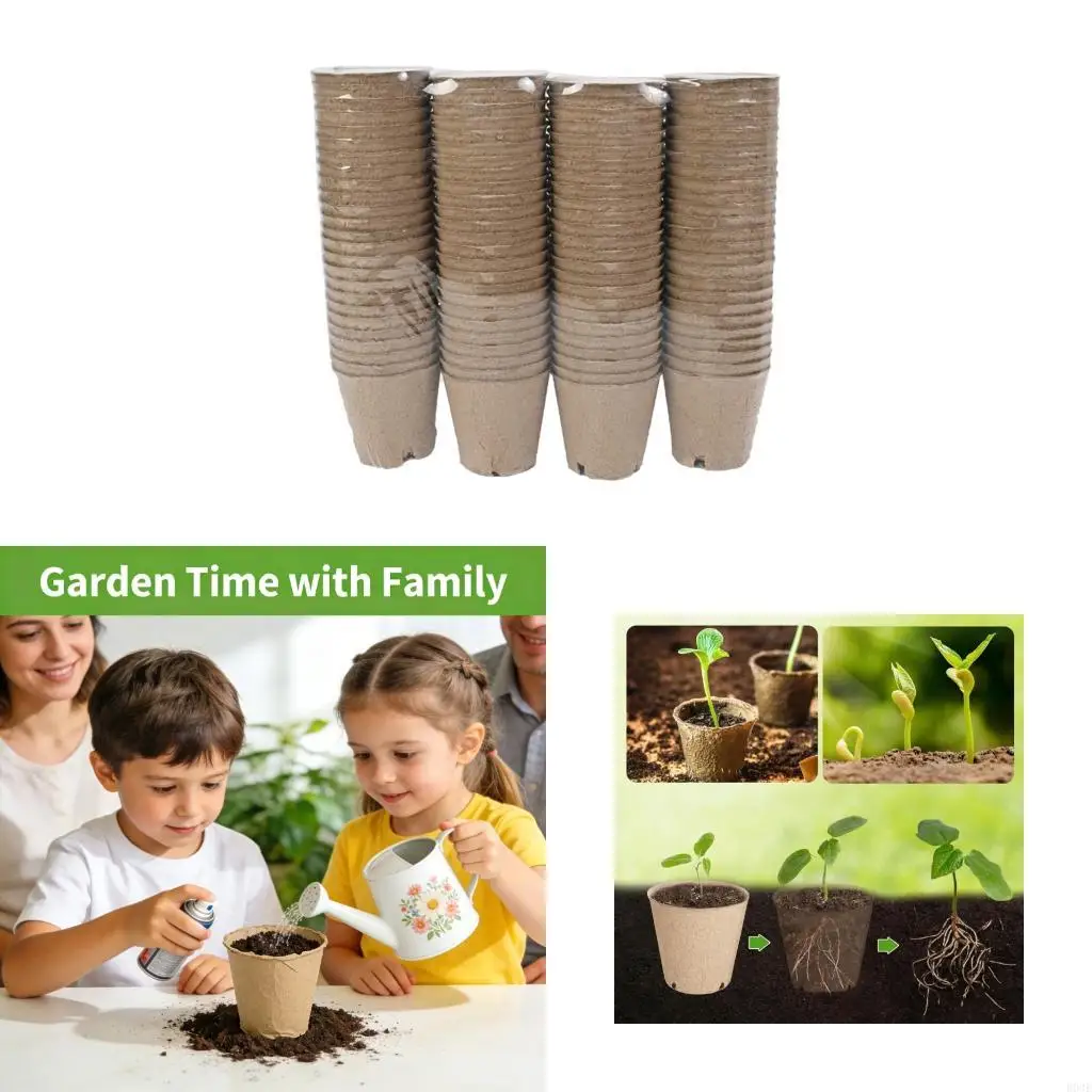 

100X Sustainable Nursery Cups 8cm Diameter For Growth Development B03E