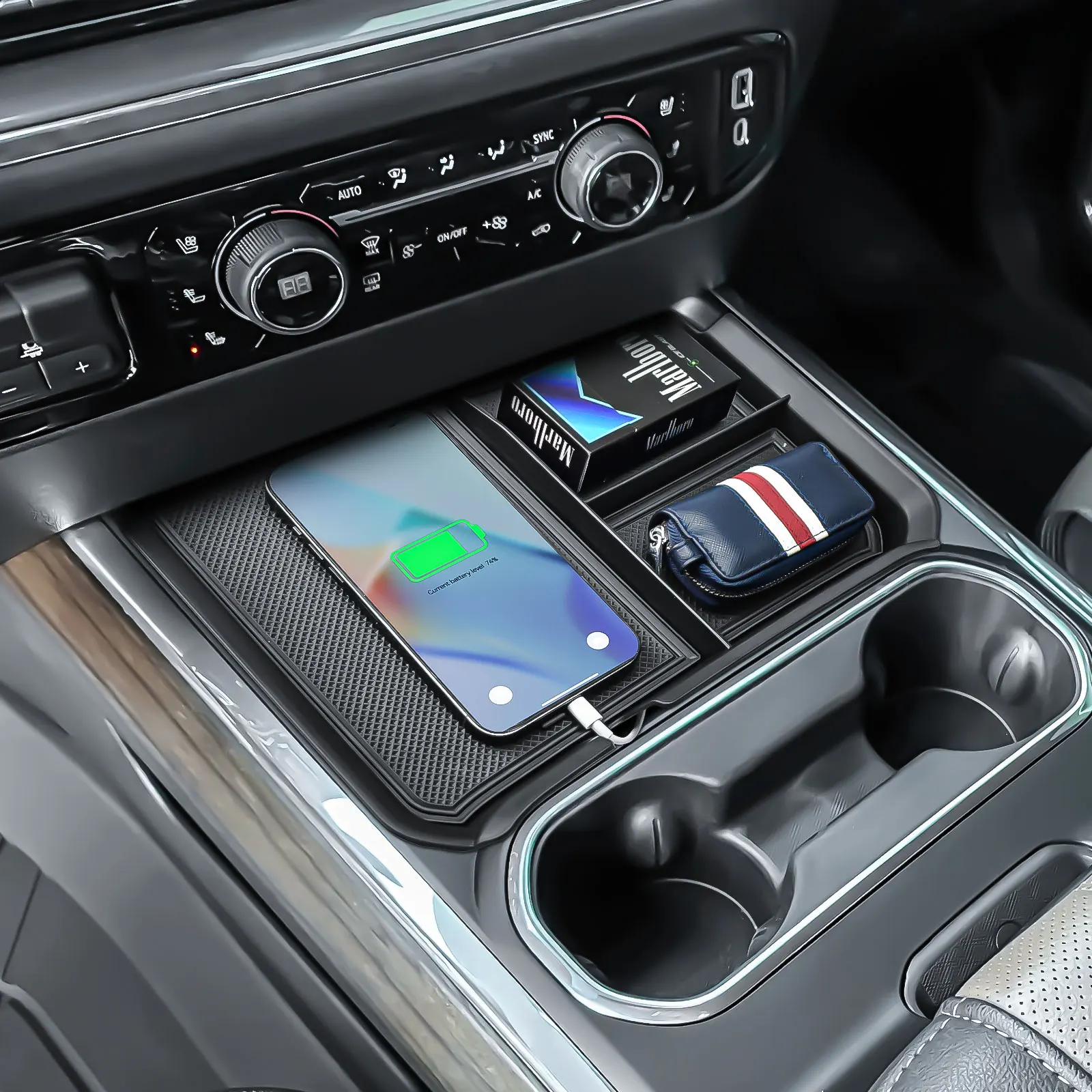 

Kptidy Center Console Organizer for 2024 2025 Chevy Silverado 2500HD 3500HD Truck Accessories Middle Console Storage Tray Box