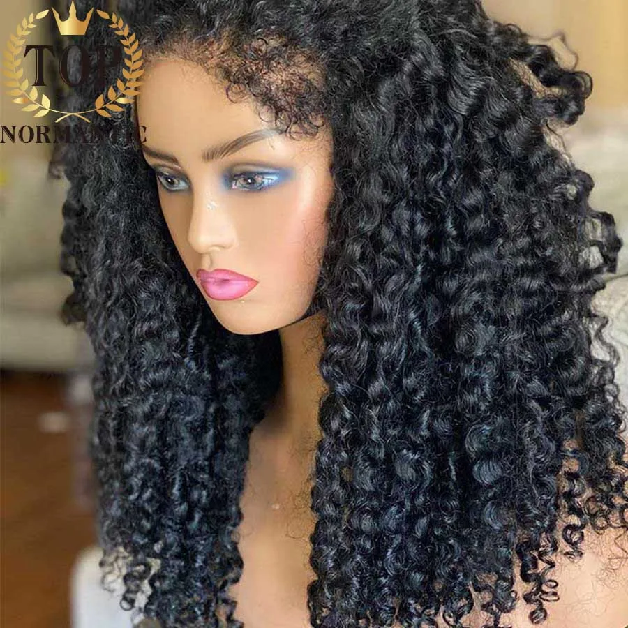 Topnormantic Curly Hairline 13x6 Lace Front Wigs For Women 13x4 Pre-Plucked Brazilian Remy Human Hair Wigs Closure 4x4 Lace Wigs