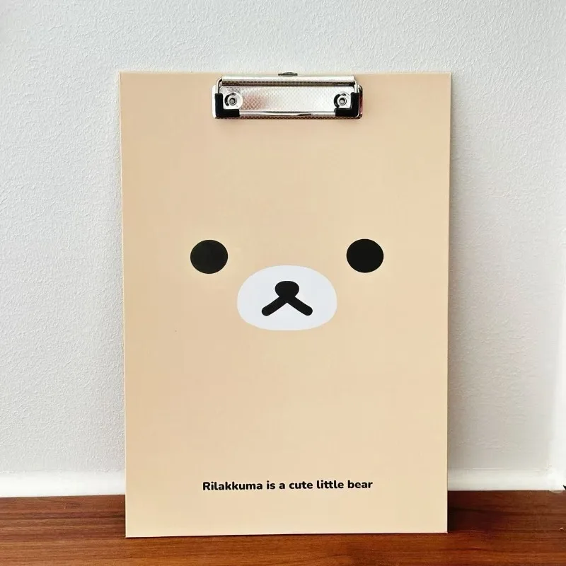 Cute Rilakkuma A4 board clip student writing pad thickened hard board necessary for exam writing office document storage