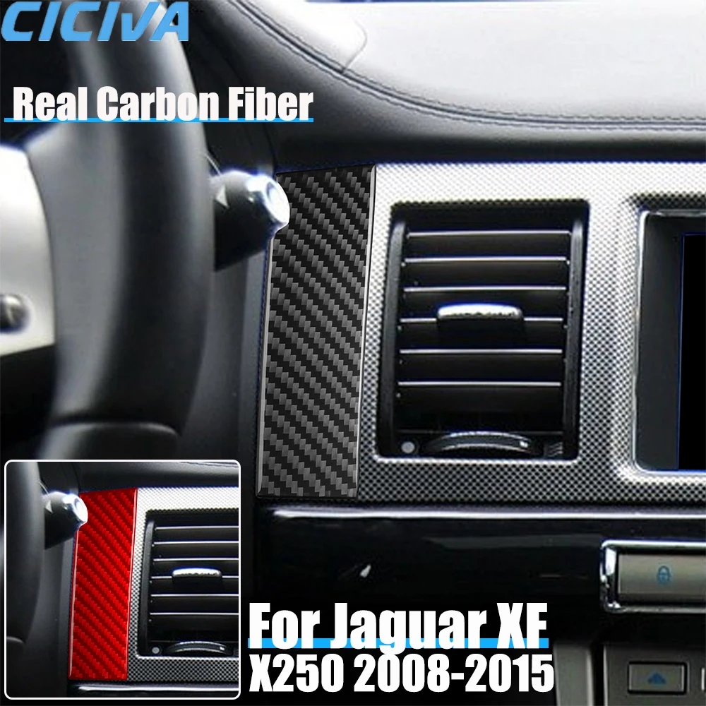 

Real Carbon Fiber Car Accessories Center Air Vent Strip Decorative Trim Cover Soft Sticker For Jaguar XF X250 2008-2015