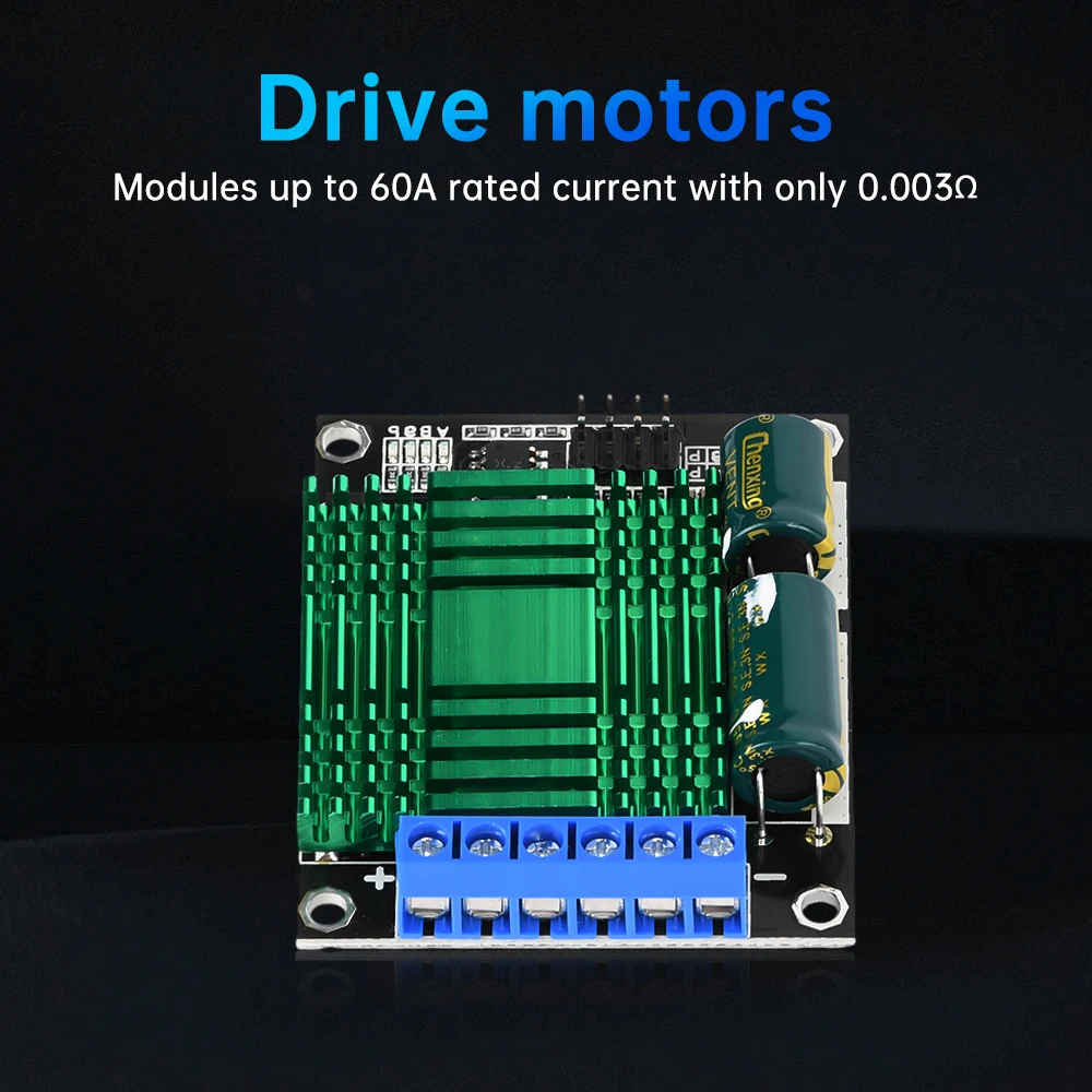 9V-30V 60A 60KHZ Dual PWM DC Motor Driver Module Governor High Power HBridge Drive Module Heat Dissipation.