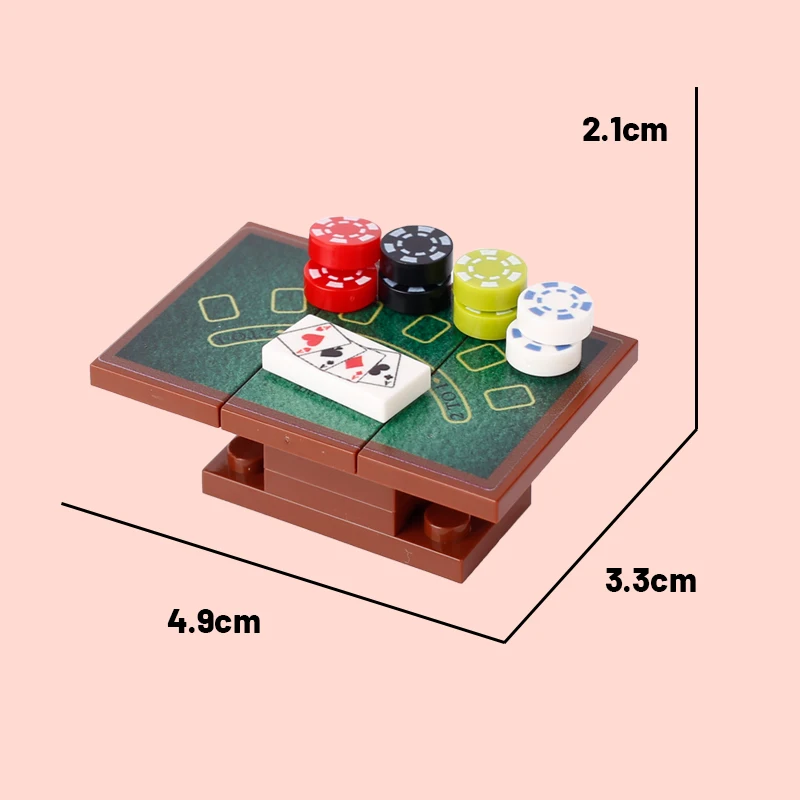 MOC City Street View Table jeu série blocs de construction Poker Mahjong Ski balle jeu Machine échecs carte salle fentes briques jouet cadeau
