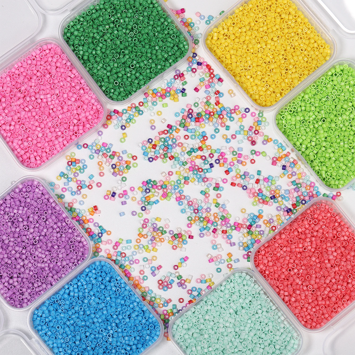 Wholesale 2000pcs/box 2.5mm Colorful Japanese Glass Seed Bead Round Tube Beads for Jewelry Making DIY Handicrafts Accessories