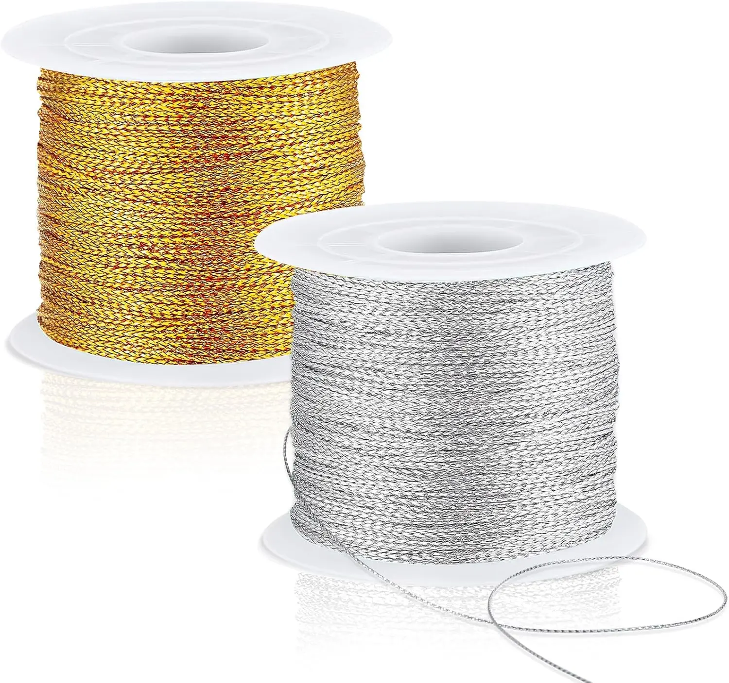 0,2–1,0 mm Gold-Silber-Terylen-Schnur, Lametta-Seil für Armband, Halskette, DIY-Quasten, Perlen, hängende Dekoration, Schmuckherstellung, Geschenk – Detail 5