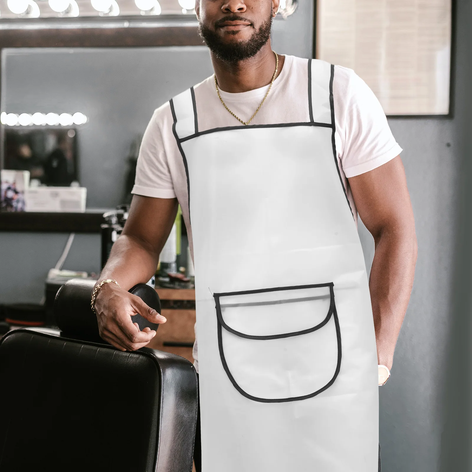 

Hairdresser Apron Grey Salon Work Clothes Barber Haircut Hairstylist Breathable Comfortable Large Pocket Durable Easy Clean