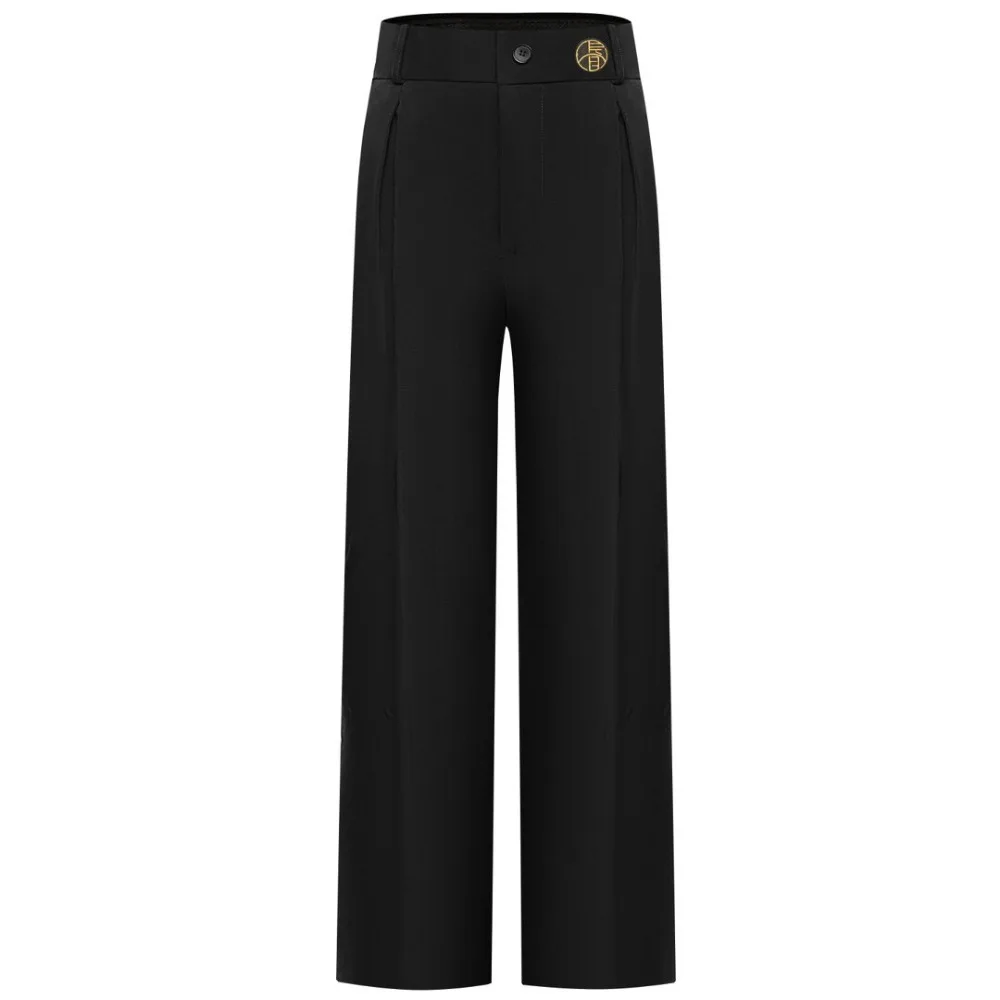 Balloom Modern Dance Top Women's Men's High Waist Performance Practice Suit Black Social Latin Dance Long Pants Yoga Sports Wear