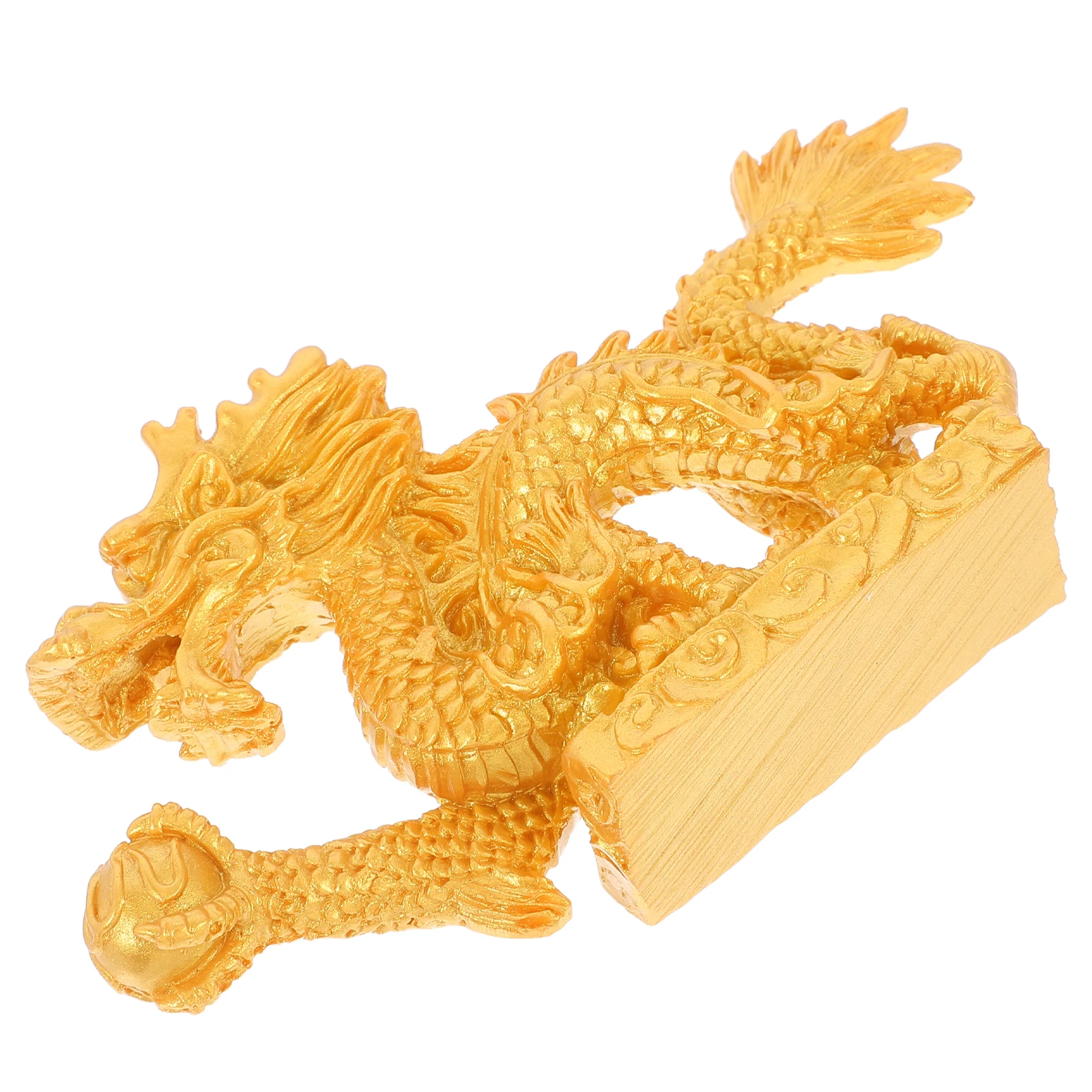 

Resin Dragon Statue 12cm x 2 3cm x 7cm Gold Auspicious Zodiac Home Decor Desk nament Animal Craft Figurine Vintage Style